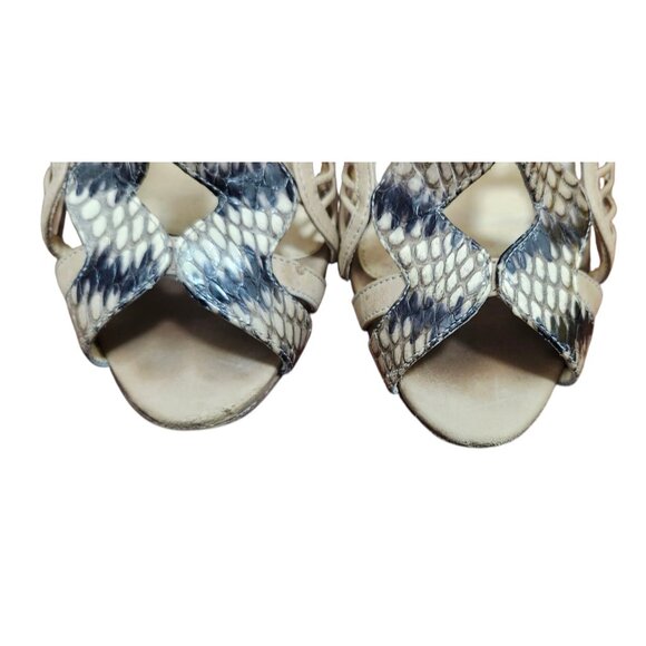 Alexandre Birman Multicolor Python Embossed Leather Caged Zipper EU 38.5 - Picture 4 of 13